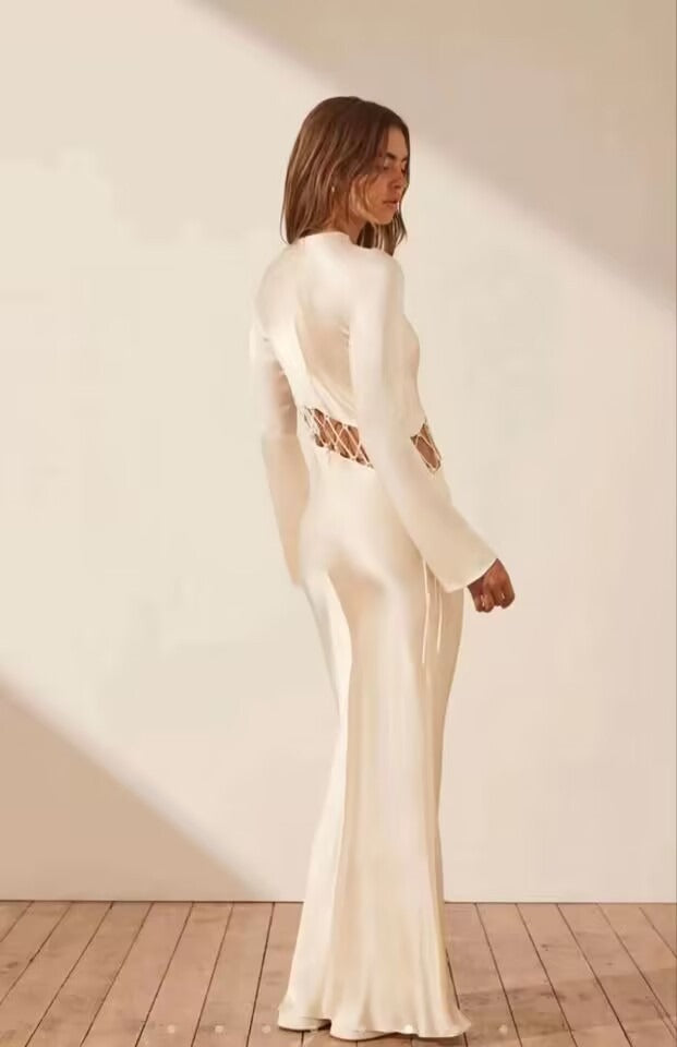 Elegant hip wrapped dress - runwayfashionista.com