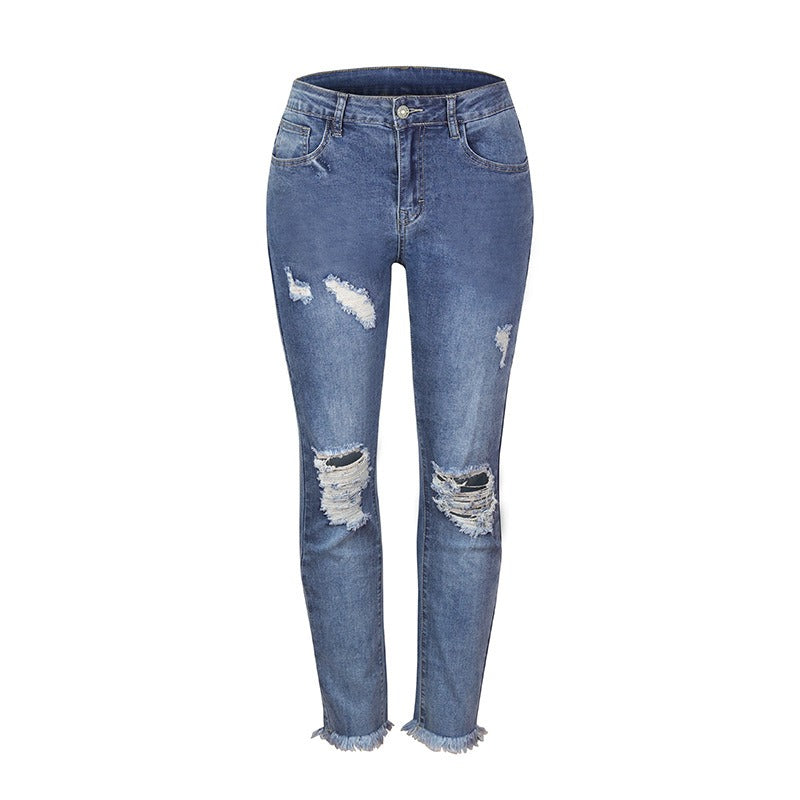 Ripped Slim Fit Streetwear Jeans - runwayfashionista.com