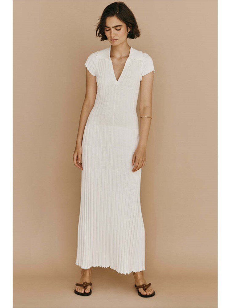 Knitted Pit Stripe Maxi Dress - runwayfashionista.com