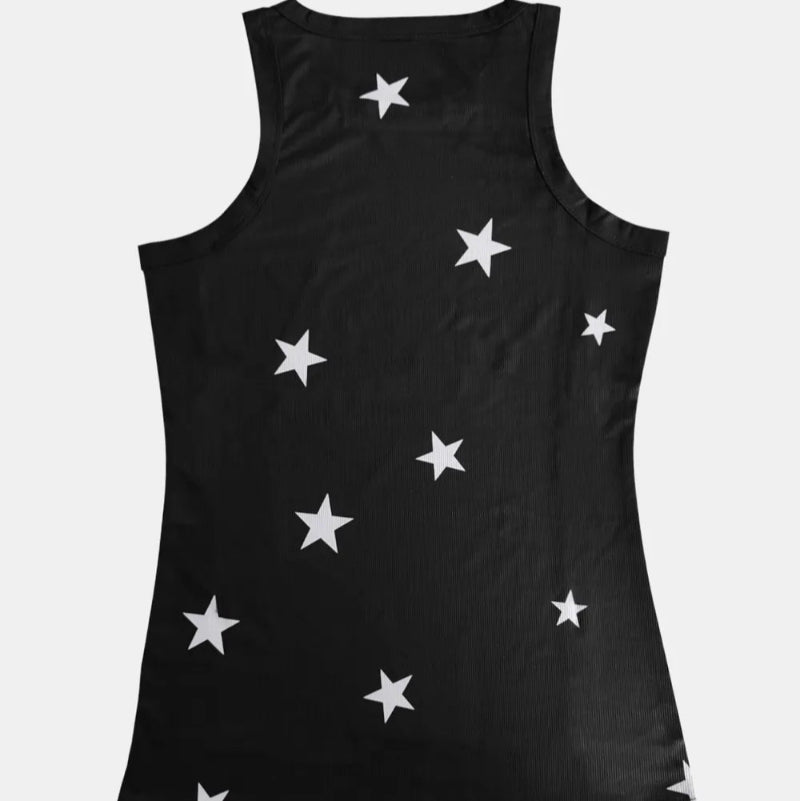 Star Round Neck Tank - runwayfashionistta.com
