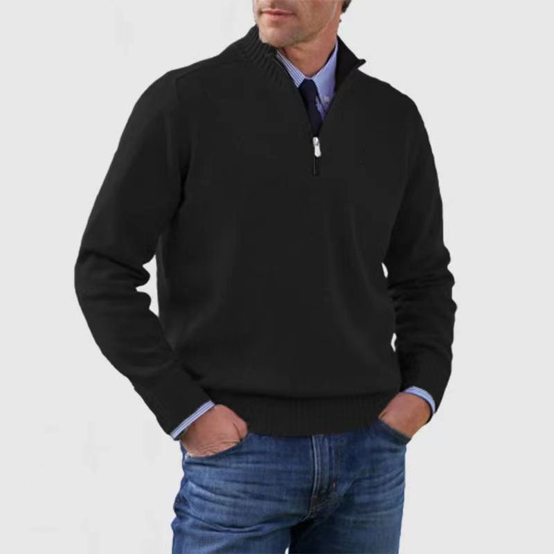 Stand Collar Zipper Sweater