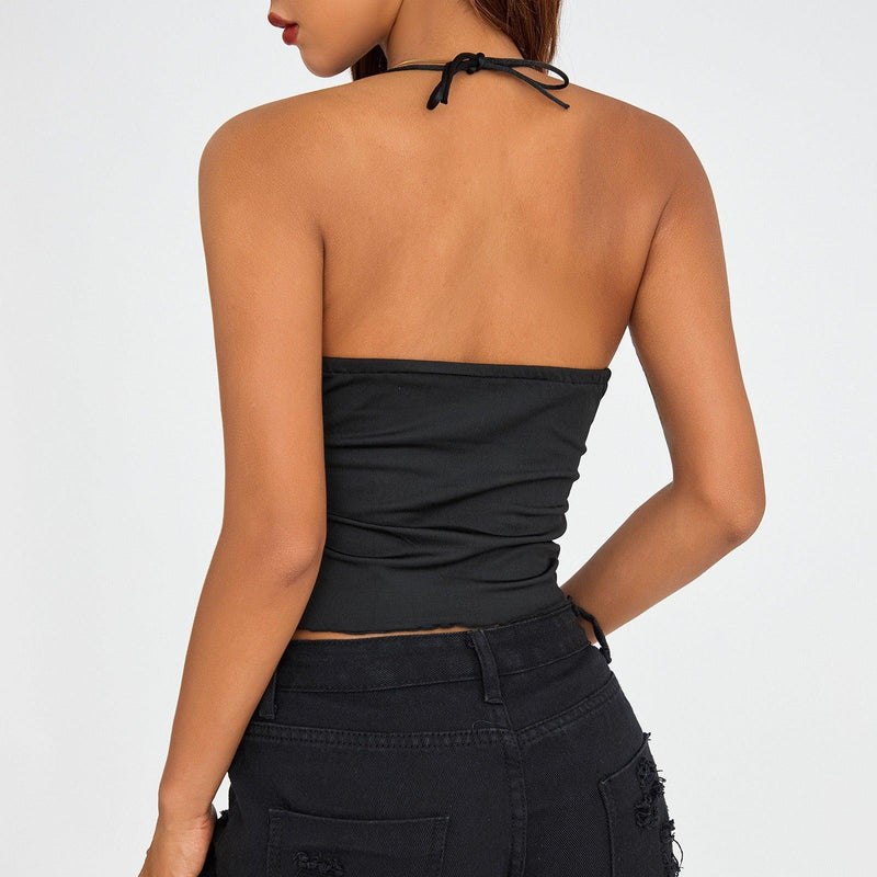 New Lace Patchwork Suspender Top - runwayfashionista.com