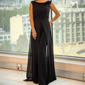 Sleeveless Sequined Long Party Midi Dress