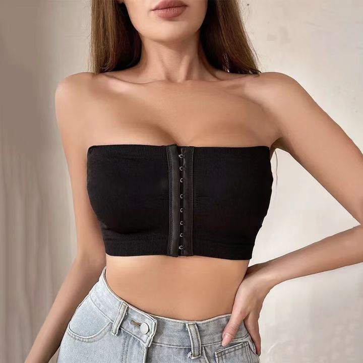 Buttoned Tube Top - runwayfashionista.com