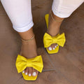 Bowknot Flat Slippers - Yellow