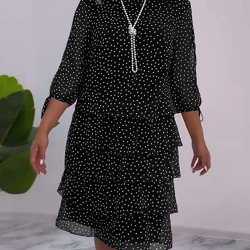 The Timeless Polka Dot Midi - black