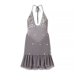 Halter Backless Shell Strap Dress