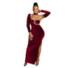 Strapless Long Sleeve Maxi Dress
