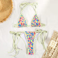 Contrasting Print Strap Sexy Bikini - runwayfashionista.com