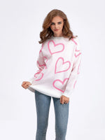 O Neck Heart-shaped Sweaters - runwayfashionista.com