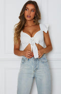 Ruffle Binding Bust Tank Top - runwayfashionista.com