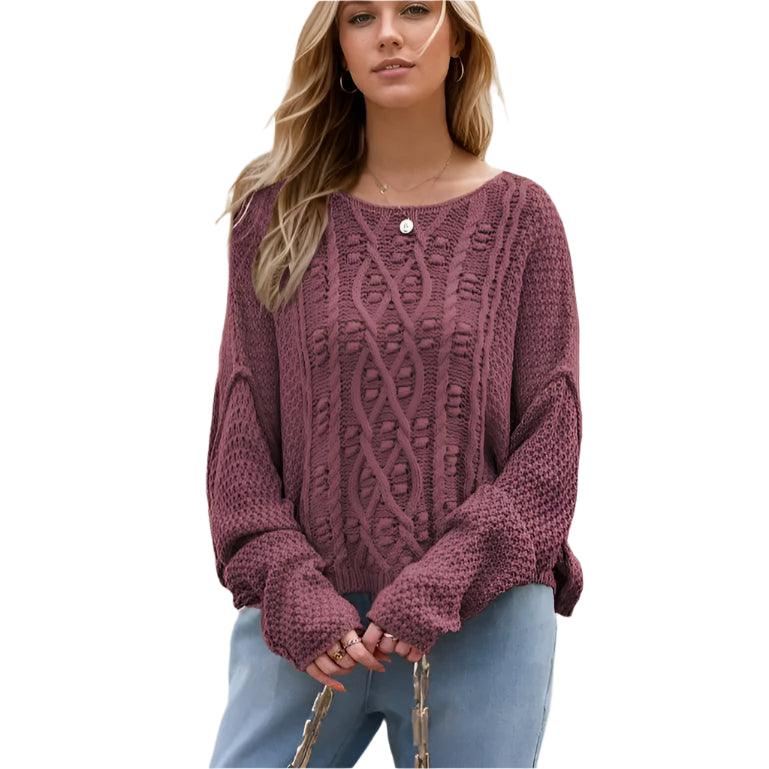 Round neck drop shoulder sweater - rnwayfashionista.com