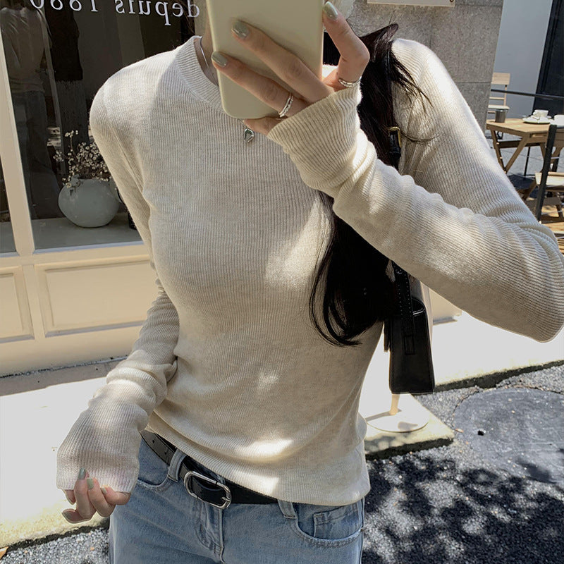 Slim Fit Basic Top - oatmeal