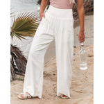 Elegant Wide-Leg Loose Cotton Linen Trousers