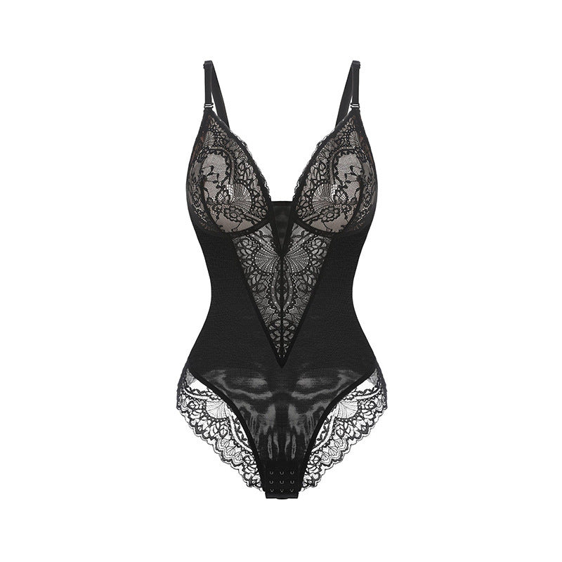 Lace Shapewear Bodysuit - runwayfashionista.com