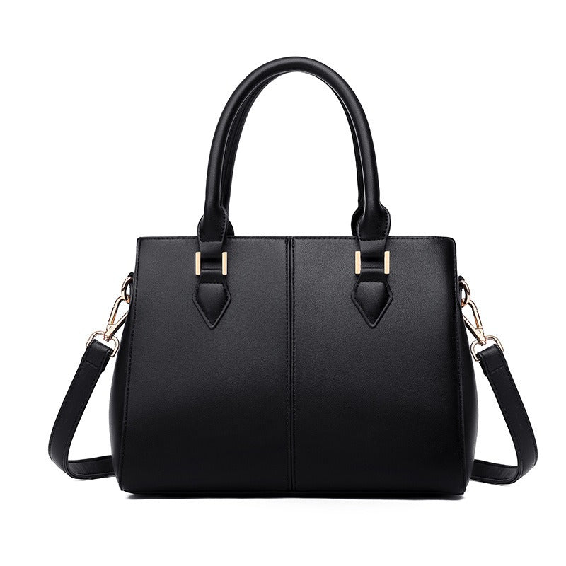 Large capacity soft leather women's handbag