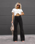 Corduroy High Waist Casual Pants - runwayfashionista.com