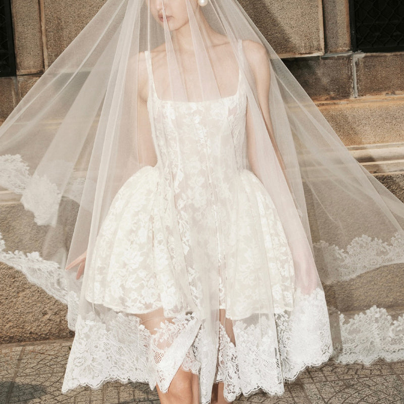 Elegant Lace Panel Mini Dress