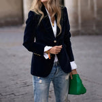 Luxe Velvet Single-Breasted Slim Fit Jacket