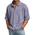 Waffle-Weave Short-Sleeved Shirts - runwayfashionista.com