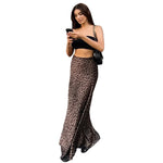 Leopard Print Mermaid Maxi Skirt