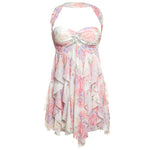 Bold & Beautiful: Halter Neck Backless Mini Dress - flora