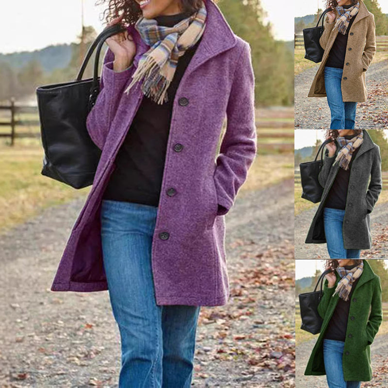 Single-breasted Lapel Coat
