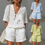 Short-sleeve Shirt Loose Shorts Set