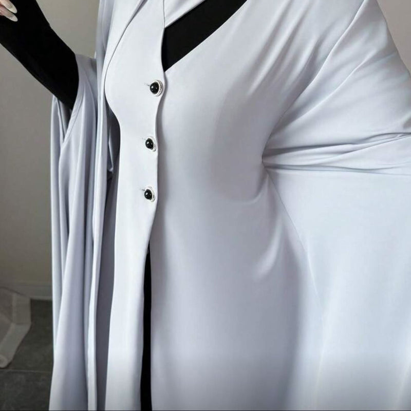 Light Grey Longline Cloak Maxi Dress