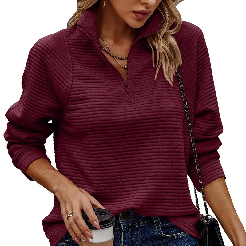 Stand Up Collar Long Sleeve Hoodie