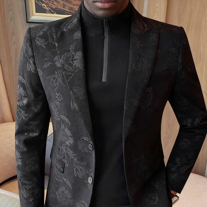 Slim Fit Floral Print Casual Blazer