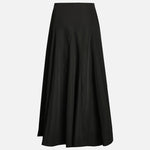 Black & White Oversized Shoulder Shirt & High-Waisted Maxi Skirt Set