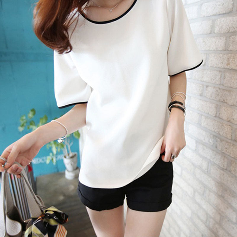 Casual Short Sleeve T-Shirt - white