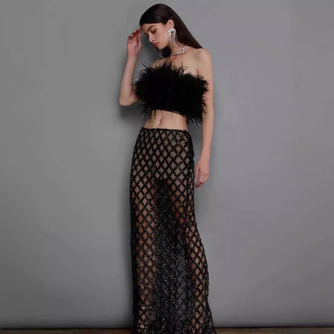 Three-dimensional feather Skirt