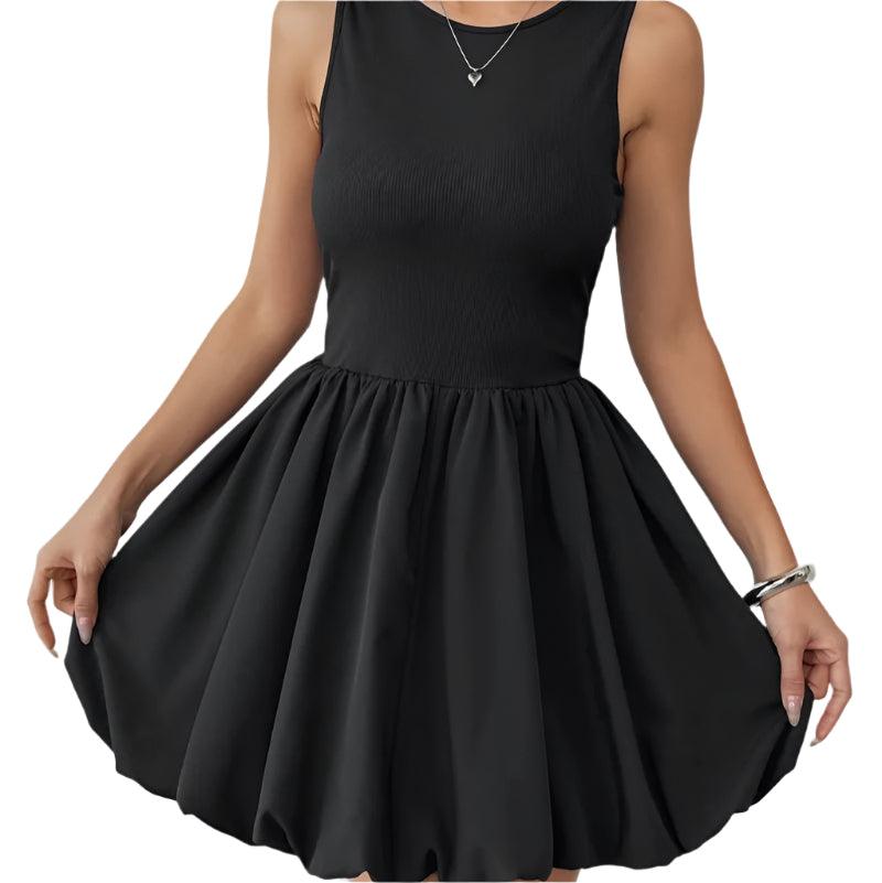 Ruched sleeveless mini dress -runwayfashionista.com