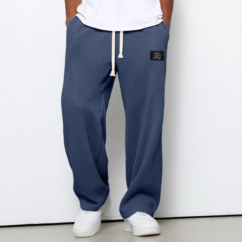 LooseDrawstring Pockets Sports Pants - navy blue