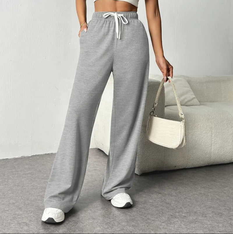 Drawstring Wide Leg Pants with Pockets -runwayfashionista.com