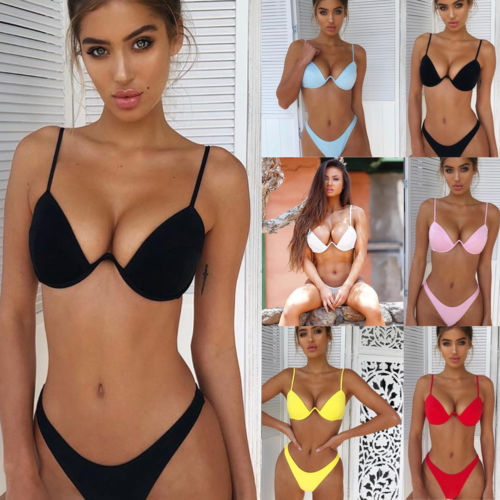 Underwire Push-Up Bikini Set With High-Cut Bottom