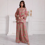 Bold Red Geometric Dress Set