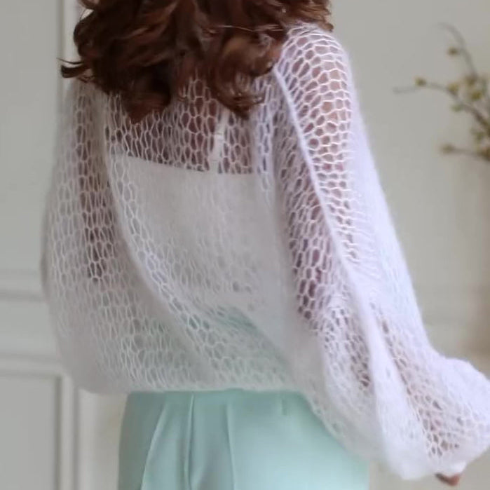 Casual Hollow Knit Cardigan
