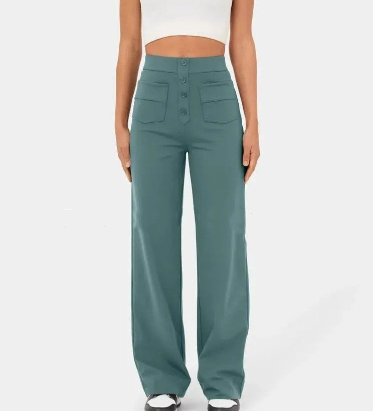 Casual straight leg pants - runwayfashionista.com