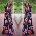 Floral Print Boho Evening Maxi Dress - runwayfashionista.com