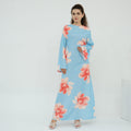 Waist-Cinched Ankle-Length Printed Midi Dress