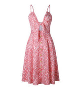 Tie-Front Button-Down Midi Dress -mpink
