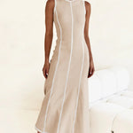 Contrast Stitching Maxi Tank Dress