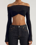 Wrapped chest style open waist T-shirt