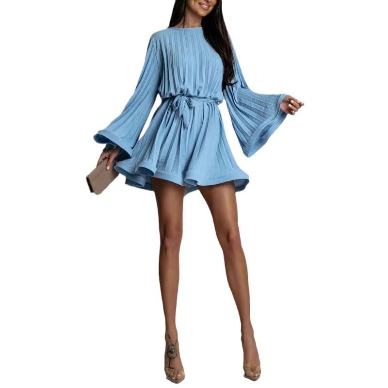 Lace Up Waist Short Dress