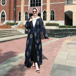 Vintage Embroidered Strappy Coats - Navy Blue