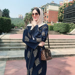 Vintage Embroidered Strappy Coats - Navy Blue