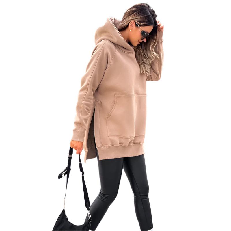 Pocket Style Slit Pullover Hoodie